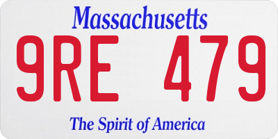 MA license plate 9RE479
