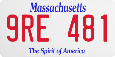 MA license plate 9RE481