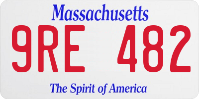MA license plate 9RE482