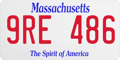 MA license plate 9RE486