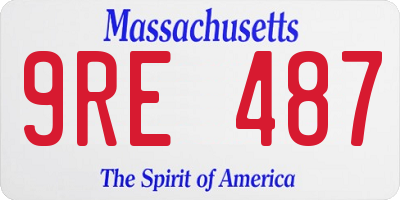 MA license plate 9RE487