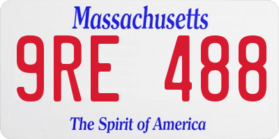 MA license plate 9RE488