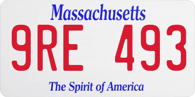 MA license plate 9RE493