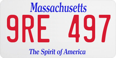 MA license plate 9RE497