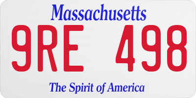 MA license plate 9RE498