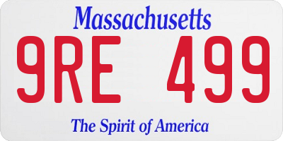 MA license plate 9RE499