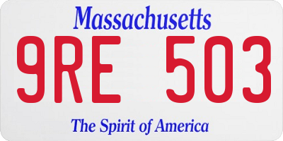 MA license plate 9RE503
