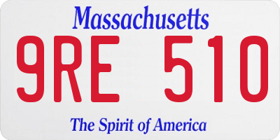 MA license plate 9RE510