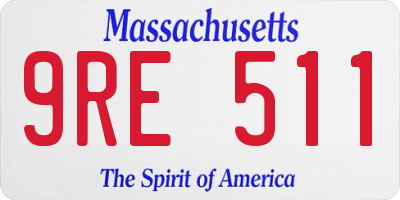 MA license plate 9RE511