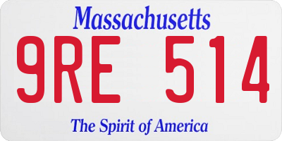 MA license plate 9RE514
