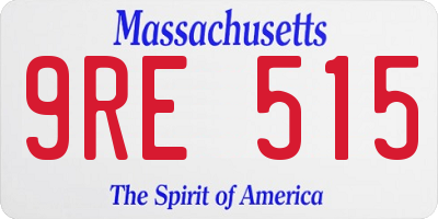 MA license plate 9RE515