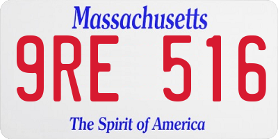 MA license plate 9RE516