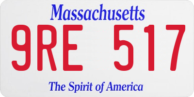 MA license plate 9RE517