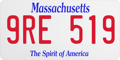 MA license plate 9RE519