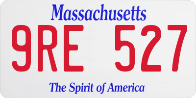 MA license plate 9RE527
