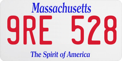 MA license plate 9RE528