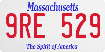 MA license plate 9RE529