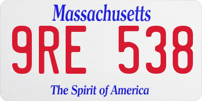 MA license plate 9RE538