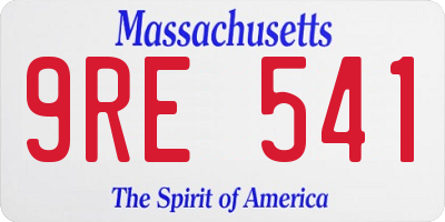 MA license plate 9RE541