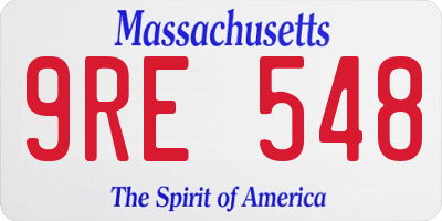 MA license plate 9RE548