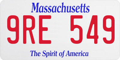 MA license plate 9RE549