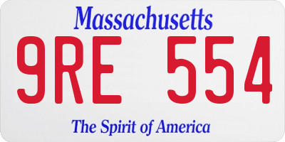 MA license plate 9RE554