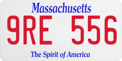 MA license plate 9RE556