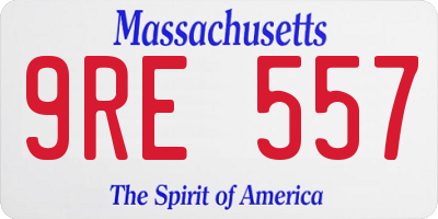 MA license plate 9RE557