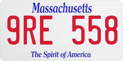 MA license plate 9RE558