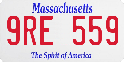 MA license plate 9RE559