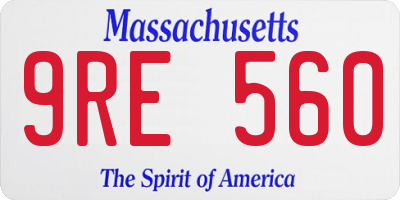MA license plate 9RE560