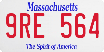 MA license plate 9RE564