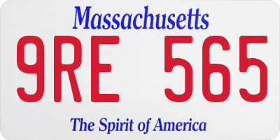 MA license plate 9RE565