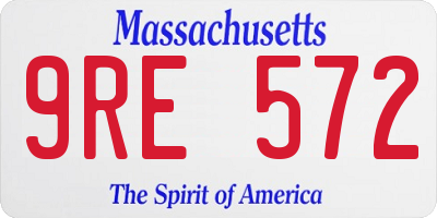MA license plate 9RE572