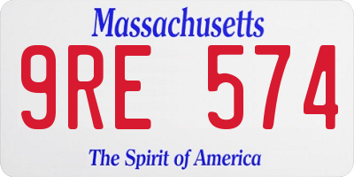 MA license plate 9RE574