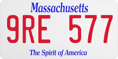 MA license plate 9RE577
