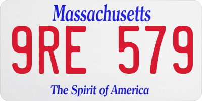 MA license plate 9RE579