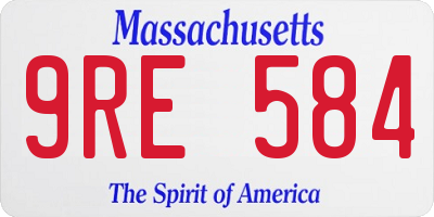 MA license plate 9RE584