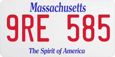 MA license plate 9RE585