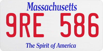 MA license plate 9RE586