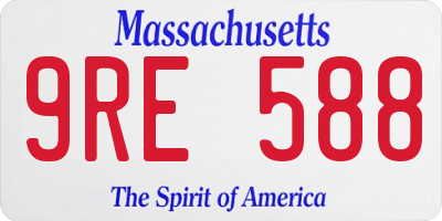 MA license plate 9RE588