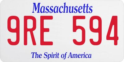MA license plate 9RE594