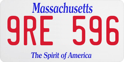 MA license plate 9RE596