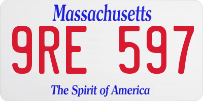 MA license plate 9RE597