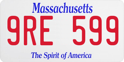 MA license plate 9RE599