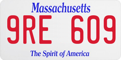 MA license plate 9RE609