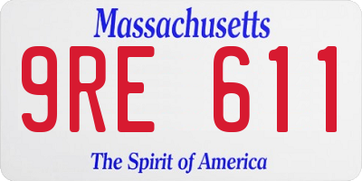 MA license plate 9RE611