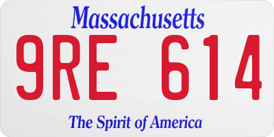 MA license plate 9RE614