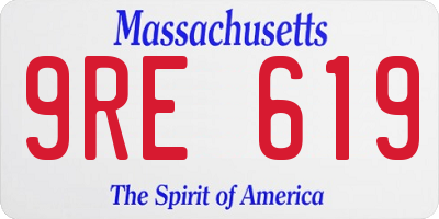 MA license plate 9RE619