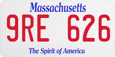 MA license plate 9RE626